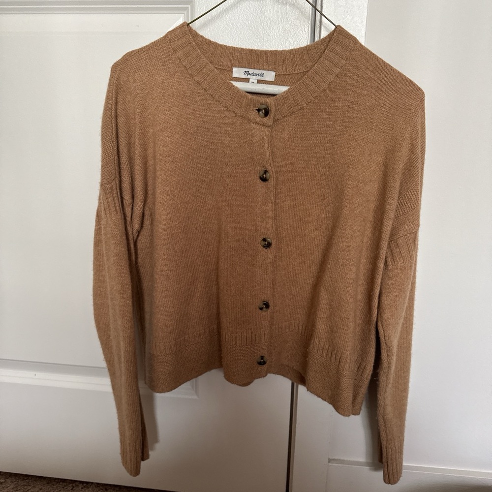 Madewell Camel Button-Up Cardigan